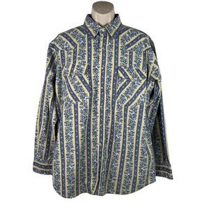 Walls Ranch Wear Pearl Snap Western Shirt Mens Large Long Sleeve Paisley